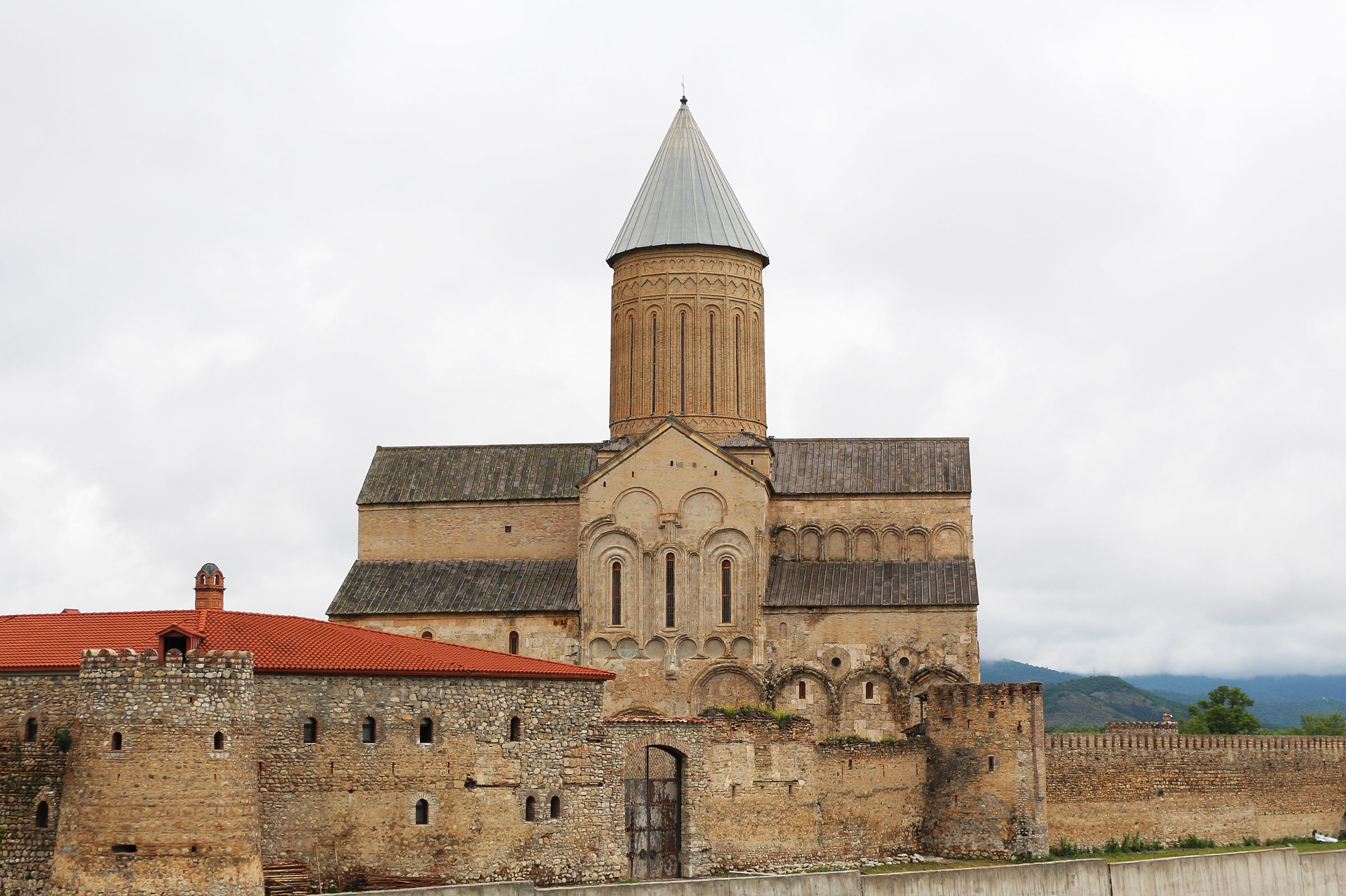 Alaverdi Monastery rising over the Alazani plain, the spiritual roof of Kakheti’s qvevri country.